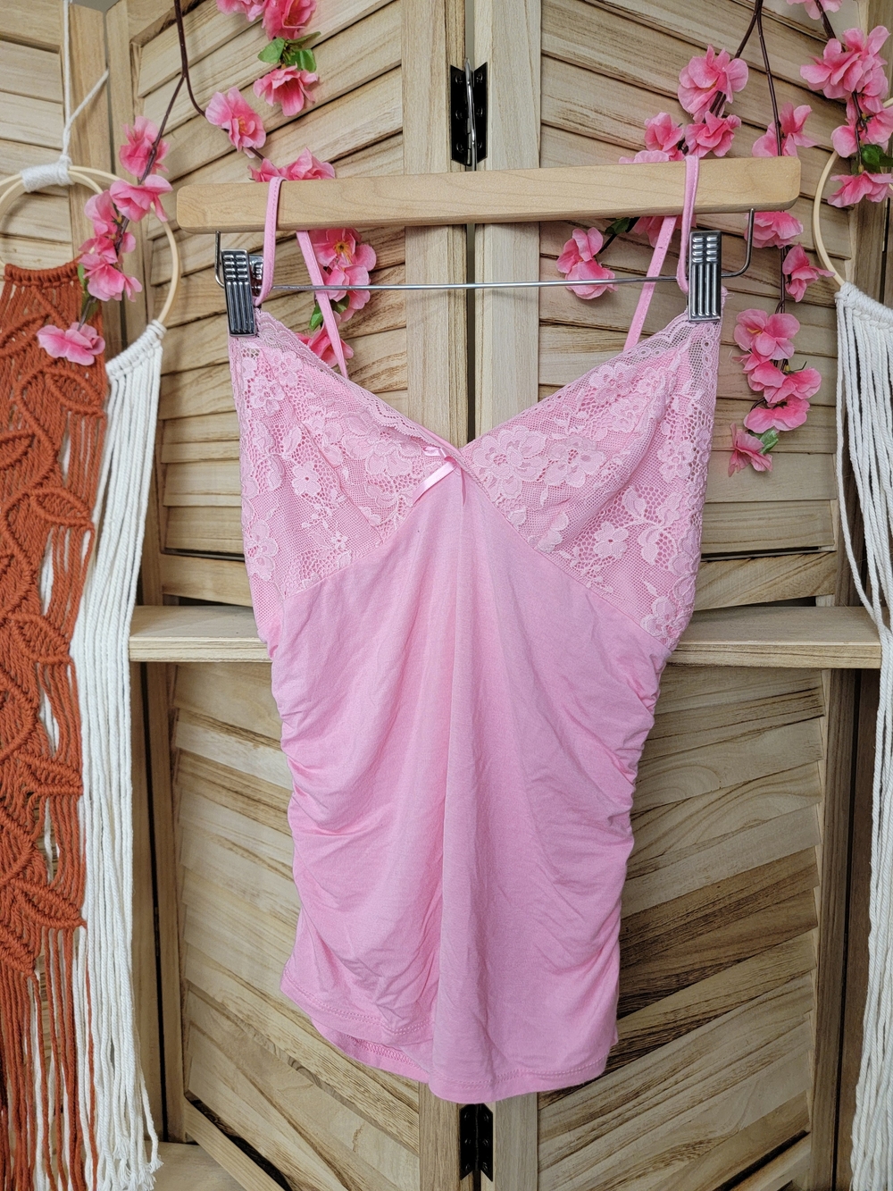 Pink Lace Cami Top